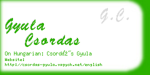 gyula csordas business card